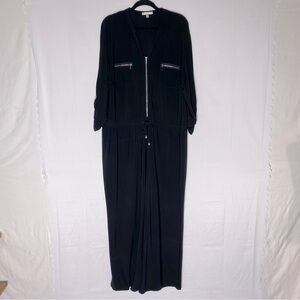 Spense Black Long Sleeve Zip Front Jumpsuit Romper 20W